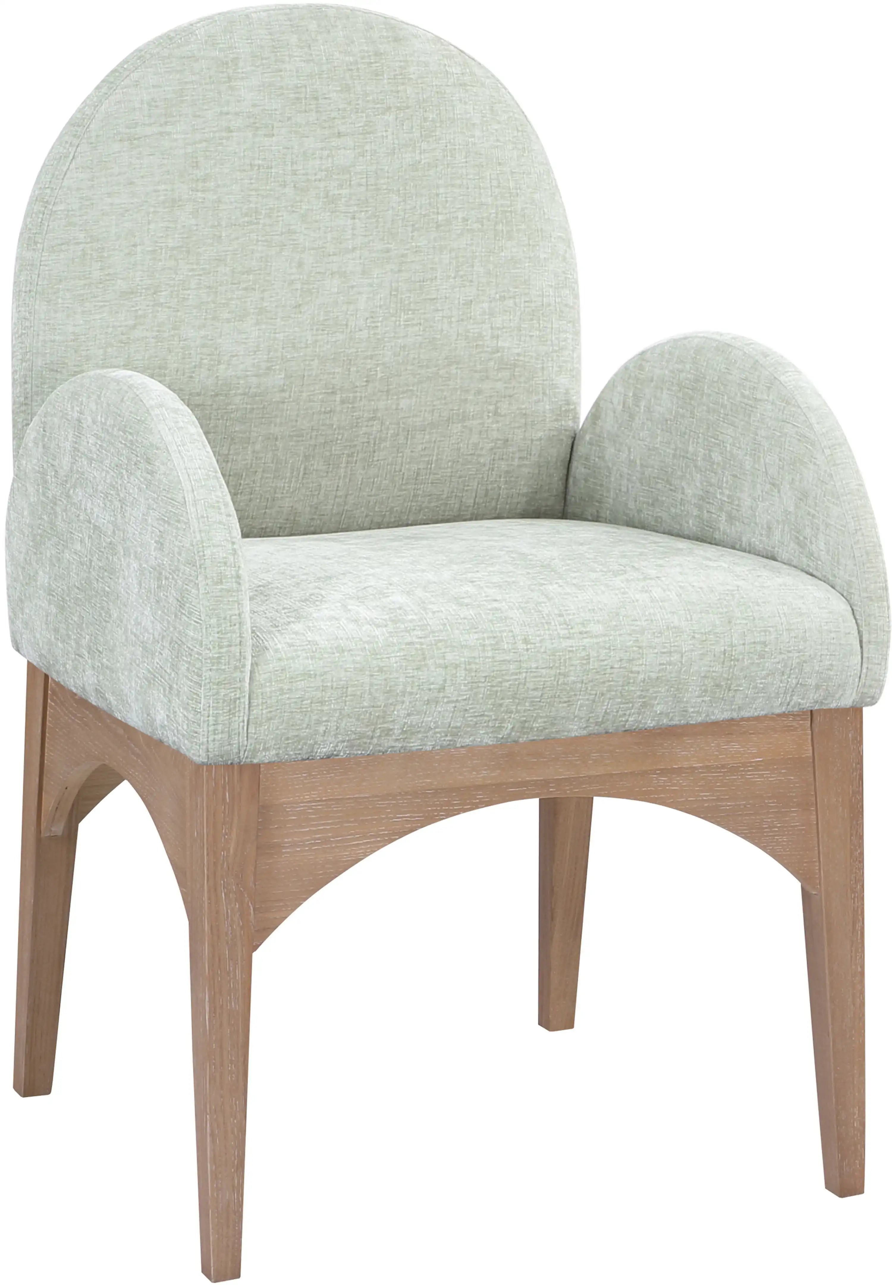 Waldorf - Chenille Dining Arm Chair With Natural Legs - Best Buy Furniture