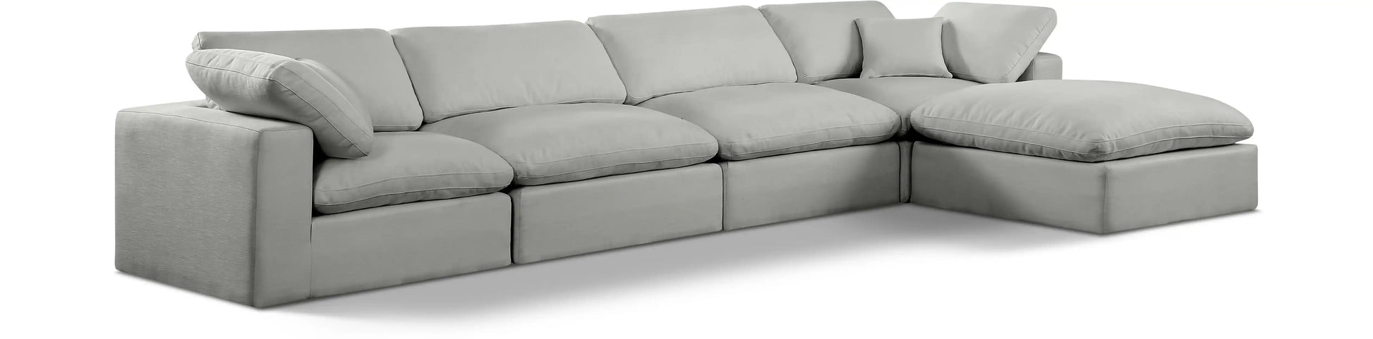 Comfy - 5 Piece Linen Modular Sectional With Chaise - Best Buy Furniture