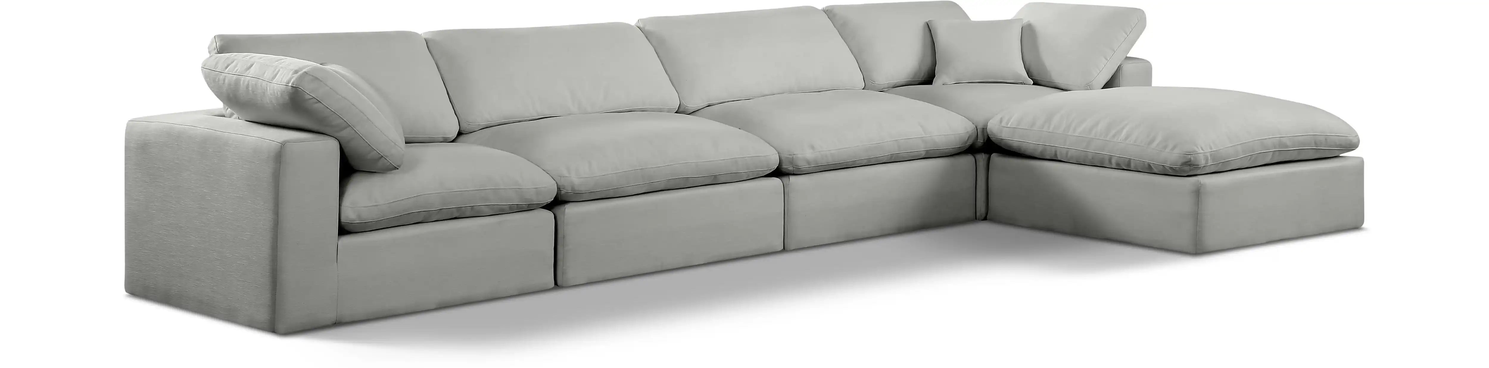 Comfy - 5 Piece Linen Modular Sectional With Chaise - Best Buy Furniture