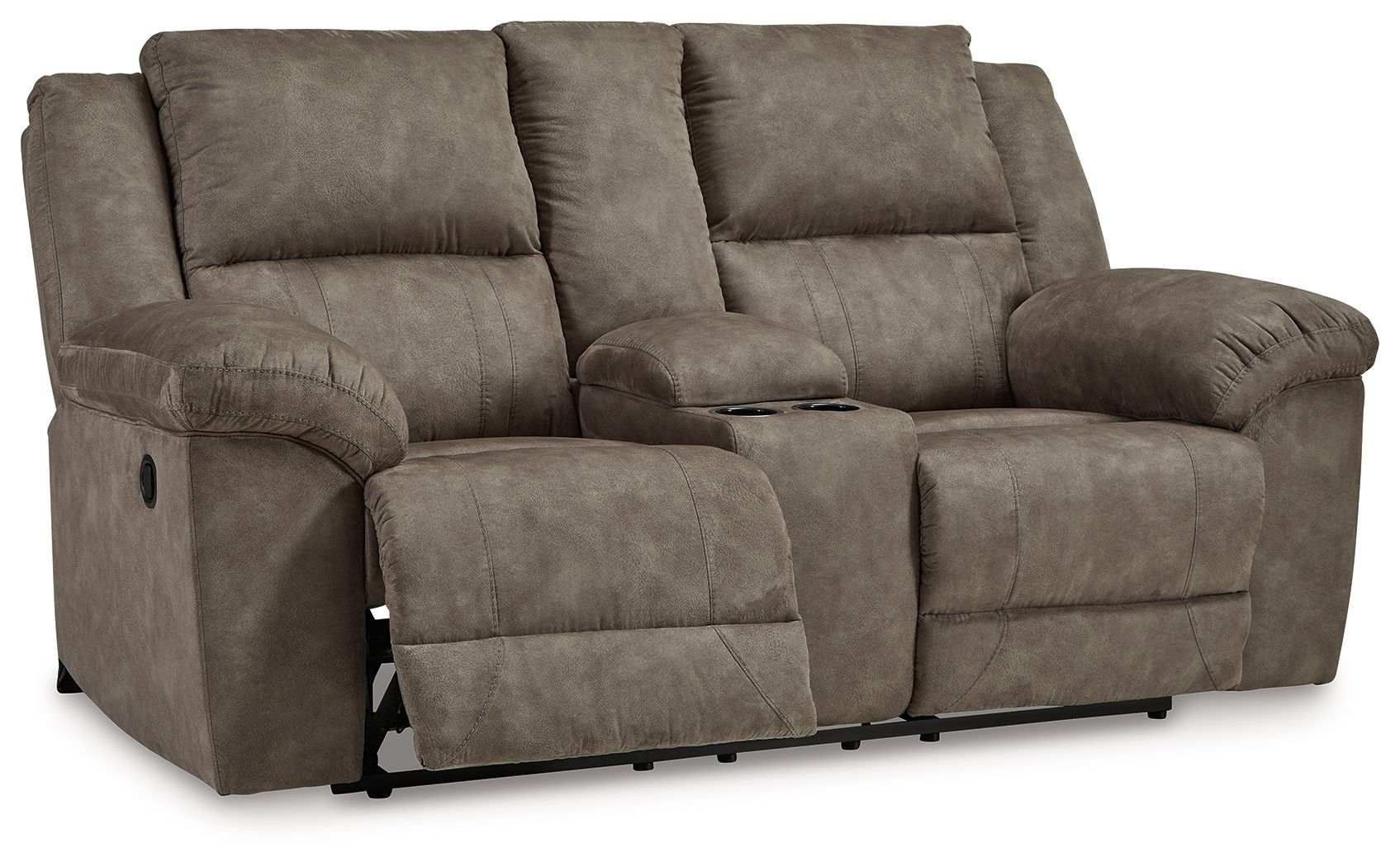 Laresview - Dbl Reclining Loveseat with Console - Fossil - Best Buy Furniture
