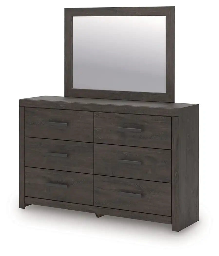 Prendonea - Dresser and Mirror - Charcoal - Best Buy Furniture