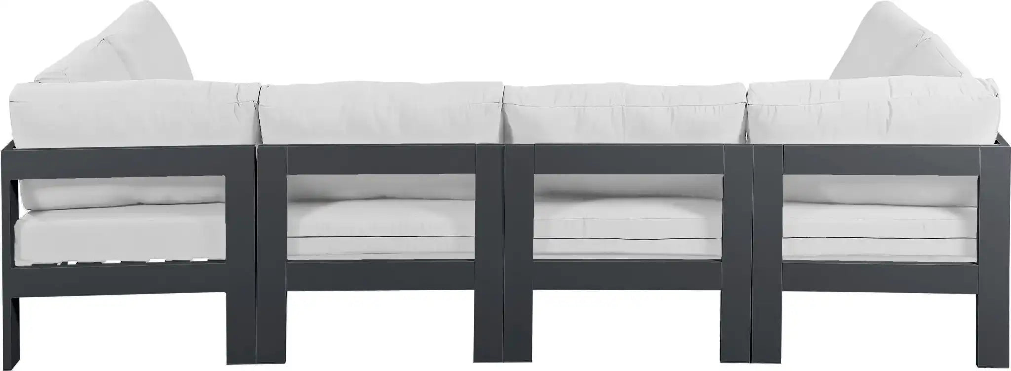 Nizuc - Outdoor Patio 6 Piece Modular Sectional With Gray Frame