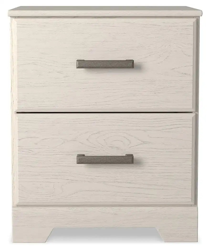Stelsie - Two Drawer Night Stand - White - Best Buy Furniture