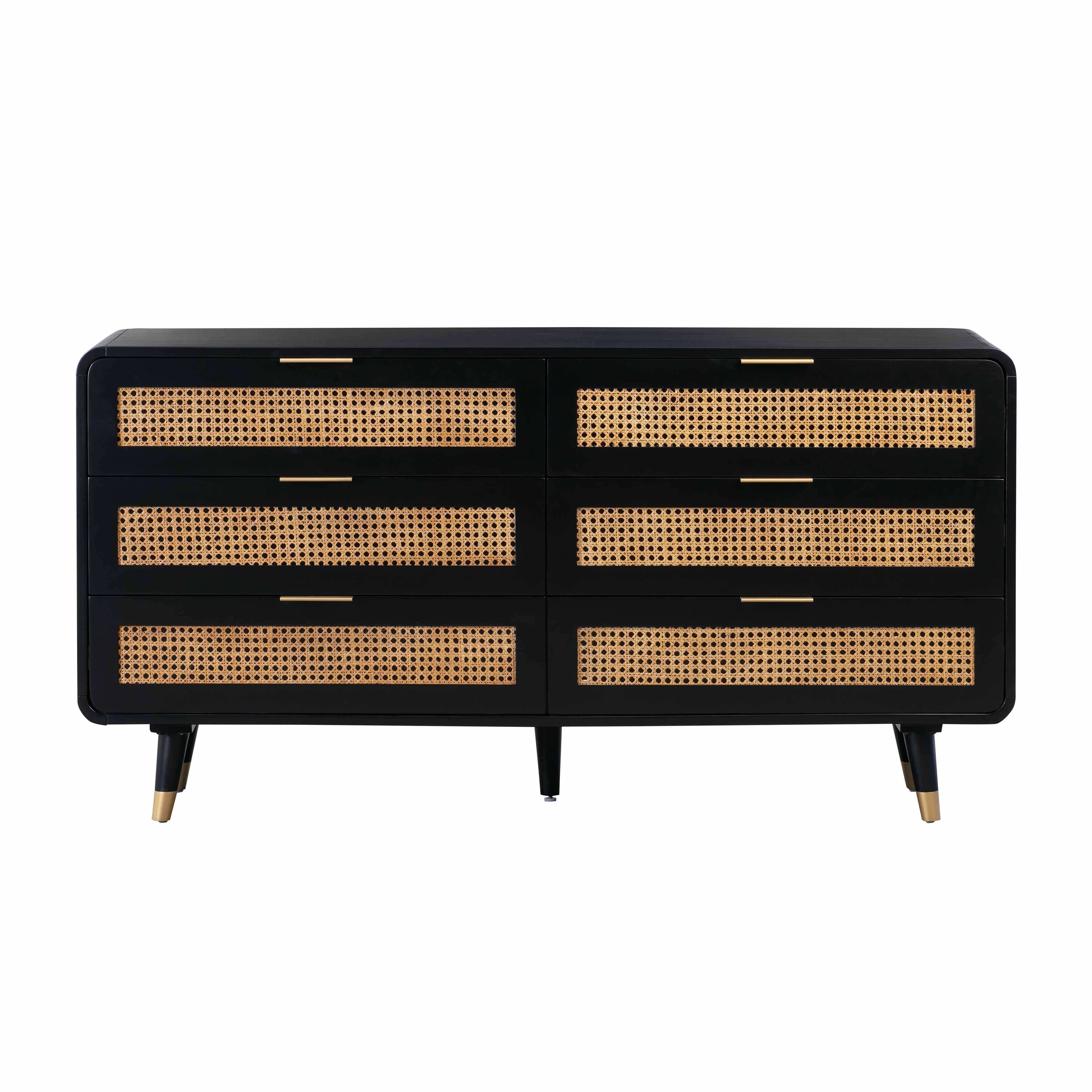Christine - 6 Drawer Dresser - Black - Best Buy Furniture