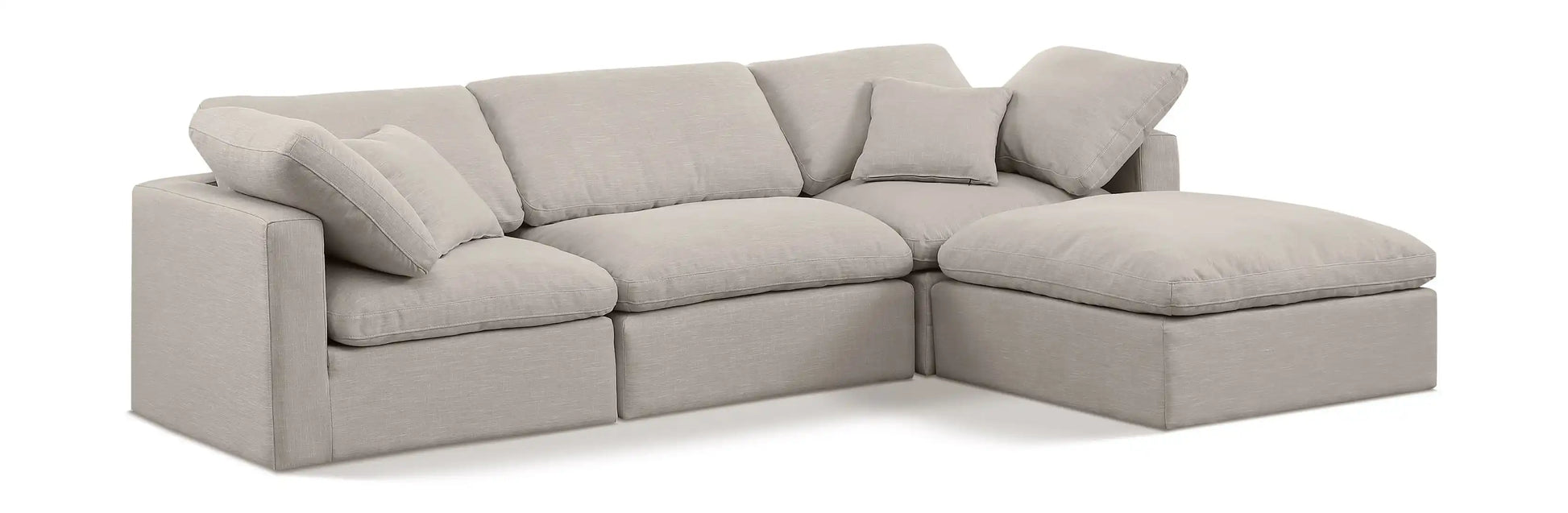 Indulge - Linen 4 Piece Modular Sectional With Chaise - Best Buy Furniture