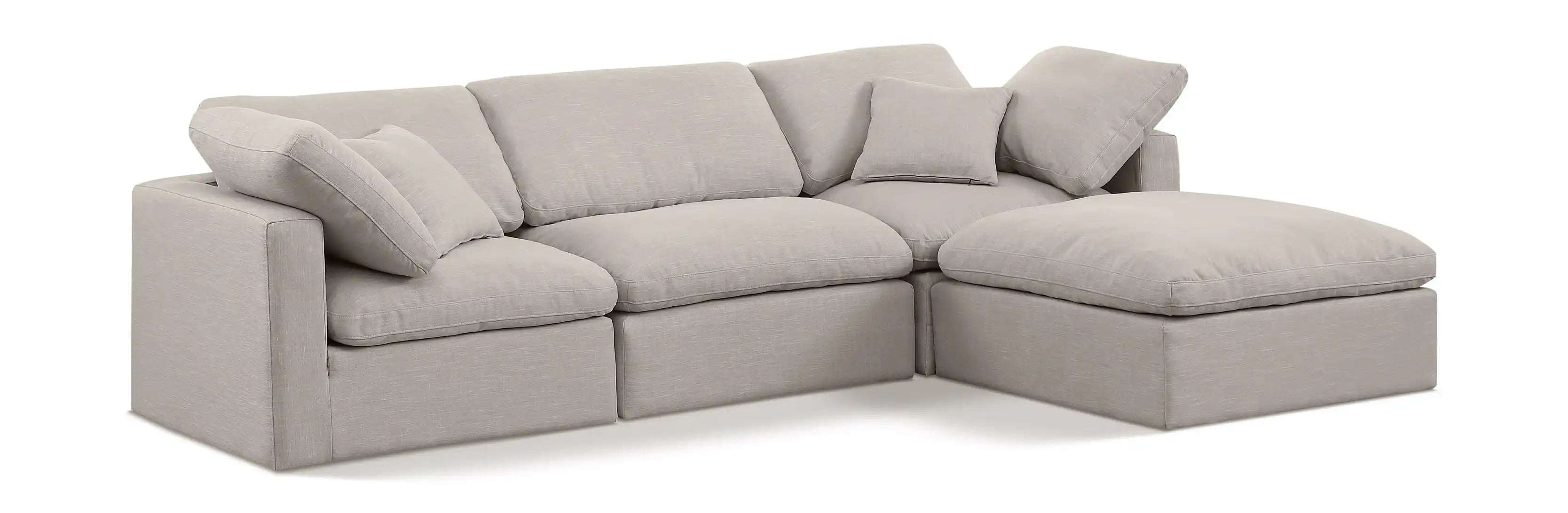 Indulge - Linen 4 Piece Modular Sectional With Chaise - Best Buy Furniture