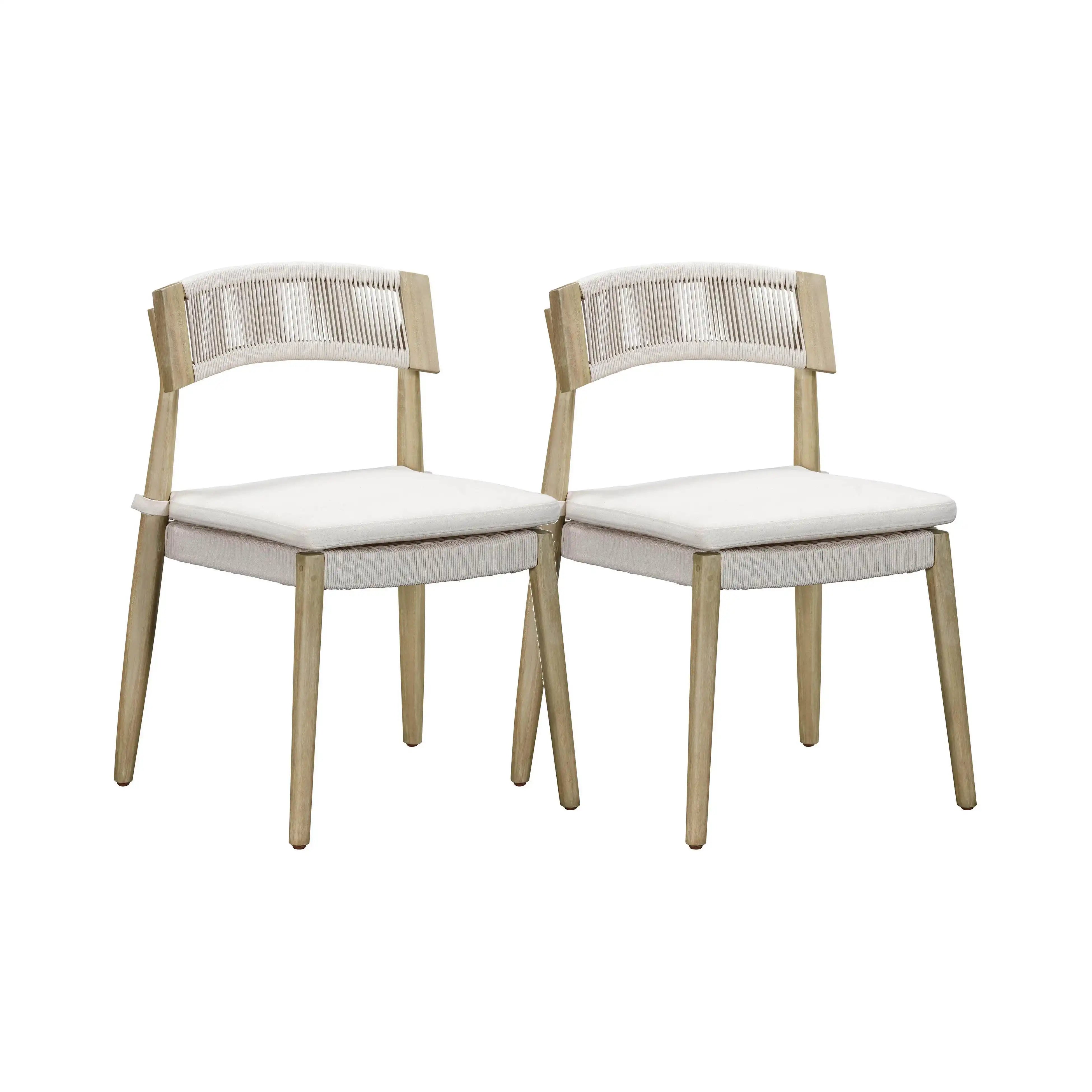 Gata - Outdoor Dining Chair (Set of 2) - Cream - Best Buy Furniture