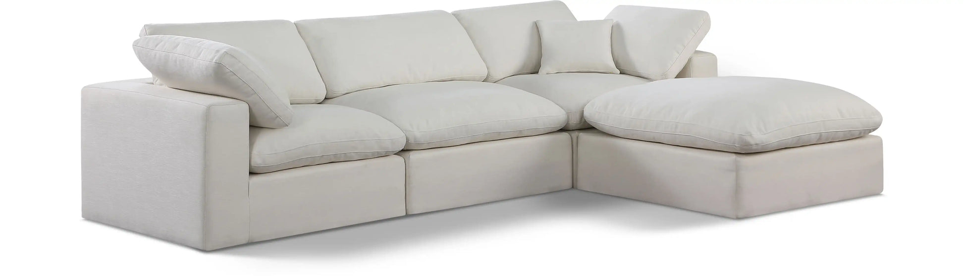 Comfy - 4 Piece Linen Fabric Modular Sectional With Chaise - Best Buy Furniture