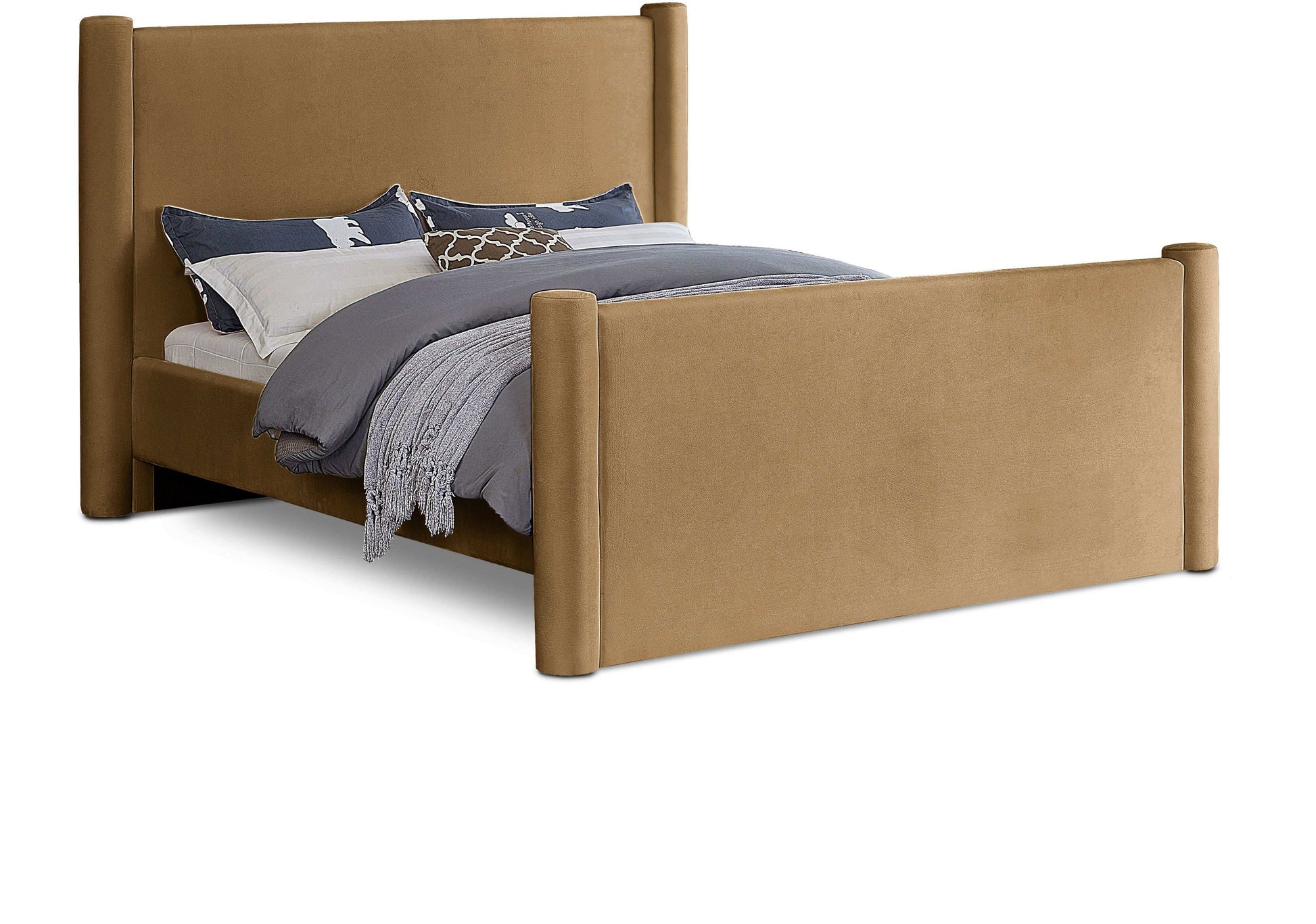 Elias - Velvet Upholstered Bed - Best Buy Furniture