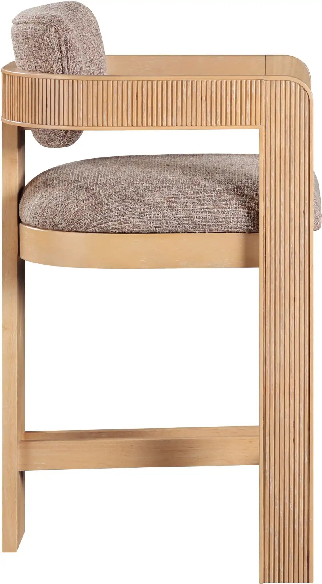 Sacha - Linen Stool With Natural Base