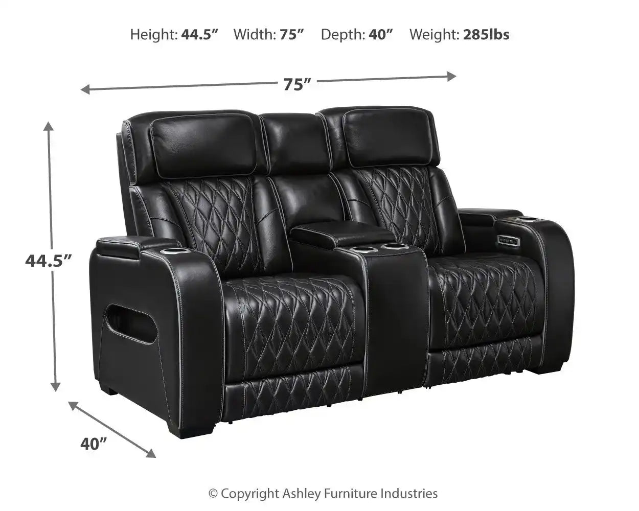 Boyington - Power Reclining Loveseat With Console/Adj Hdrst - Best Buy Furniture