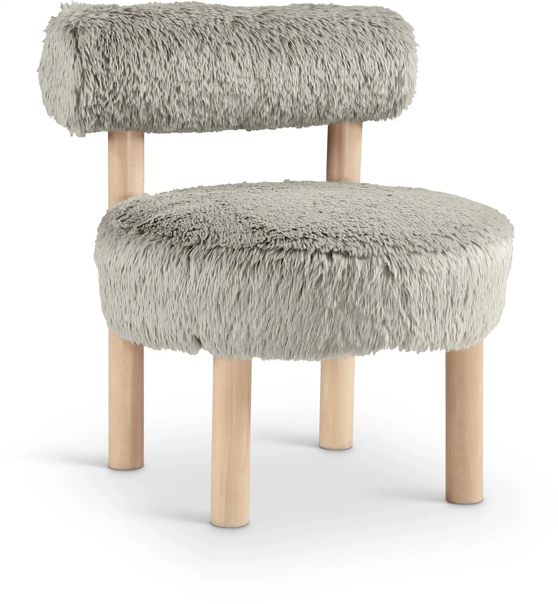 Ambre - Vegan Shearling Fabric Accent Chair - Taupe - Best Buy Furniture