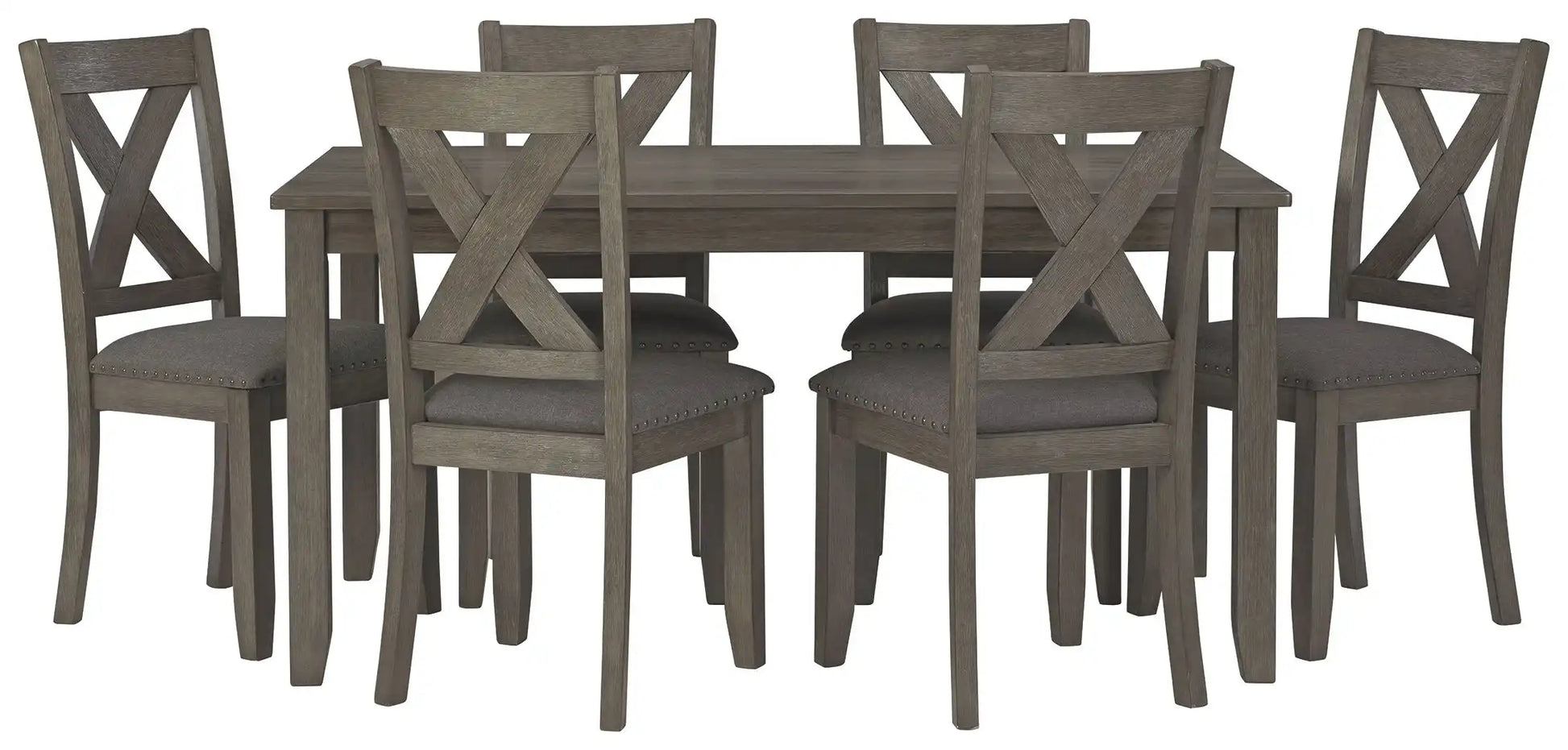 Caitbrook - RECT DRM Table Set (Set of 7) - Gray - Best Buy Furniture