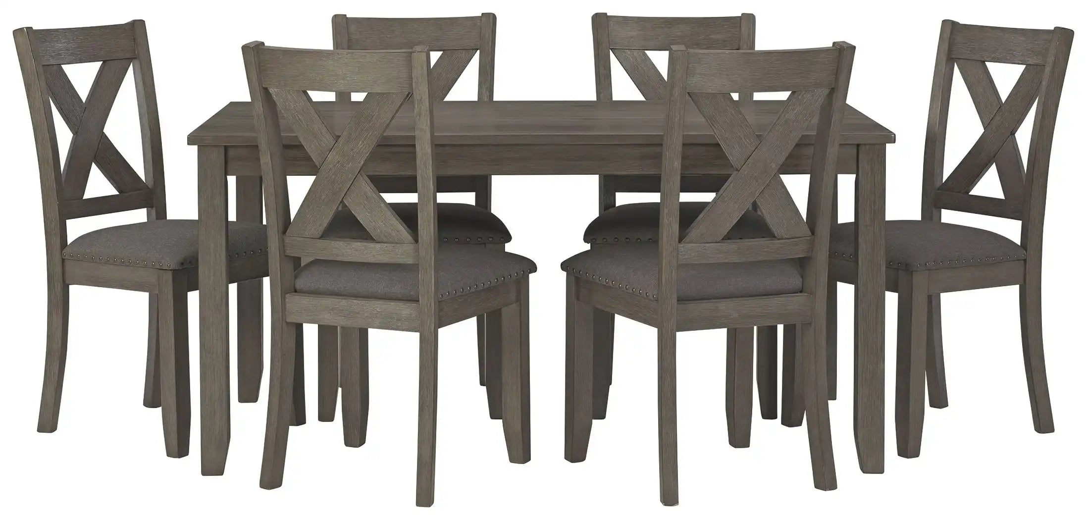 Caitbrook - RECT DRM Table Set (Set of 7) - Gray - Best Buy Furniture