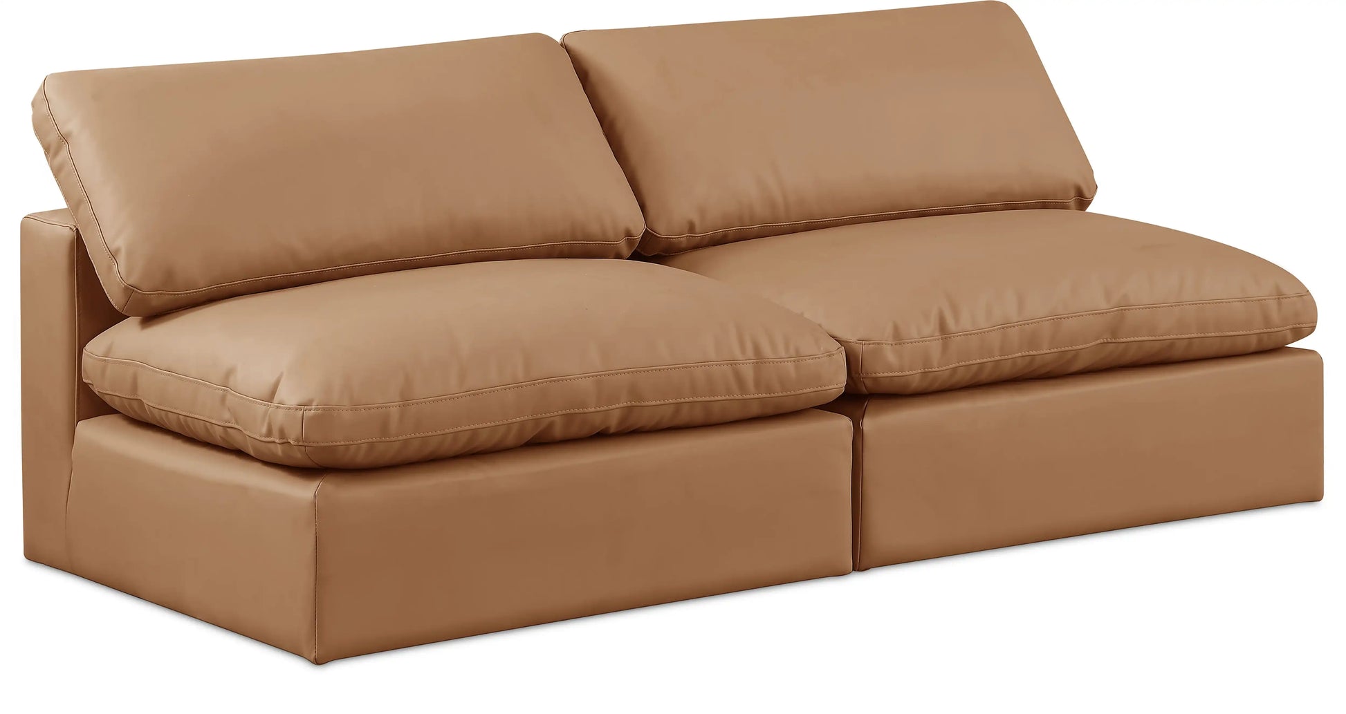 Comfy - Faux Leather Modular Armless Sofa 2 Seats - Best Buy Furniture