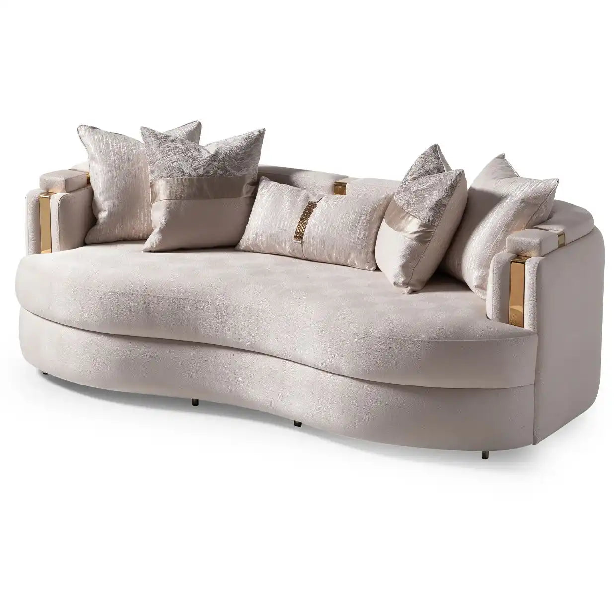 Carmela - Sofa - Almond/Gold - Best Buy Furniture