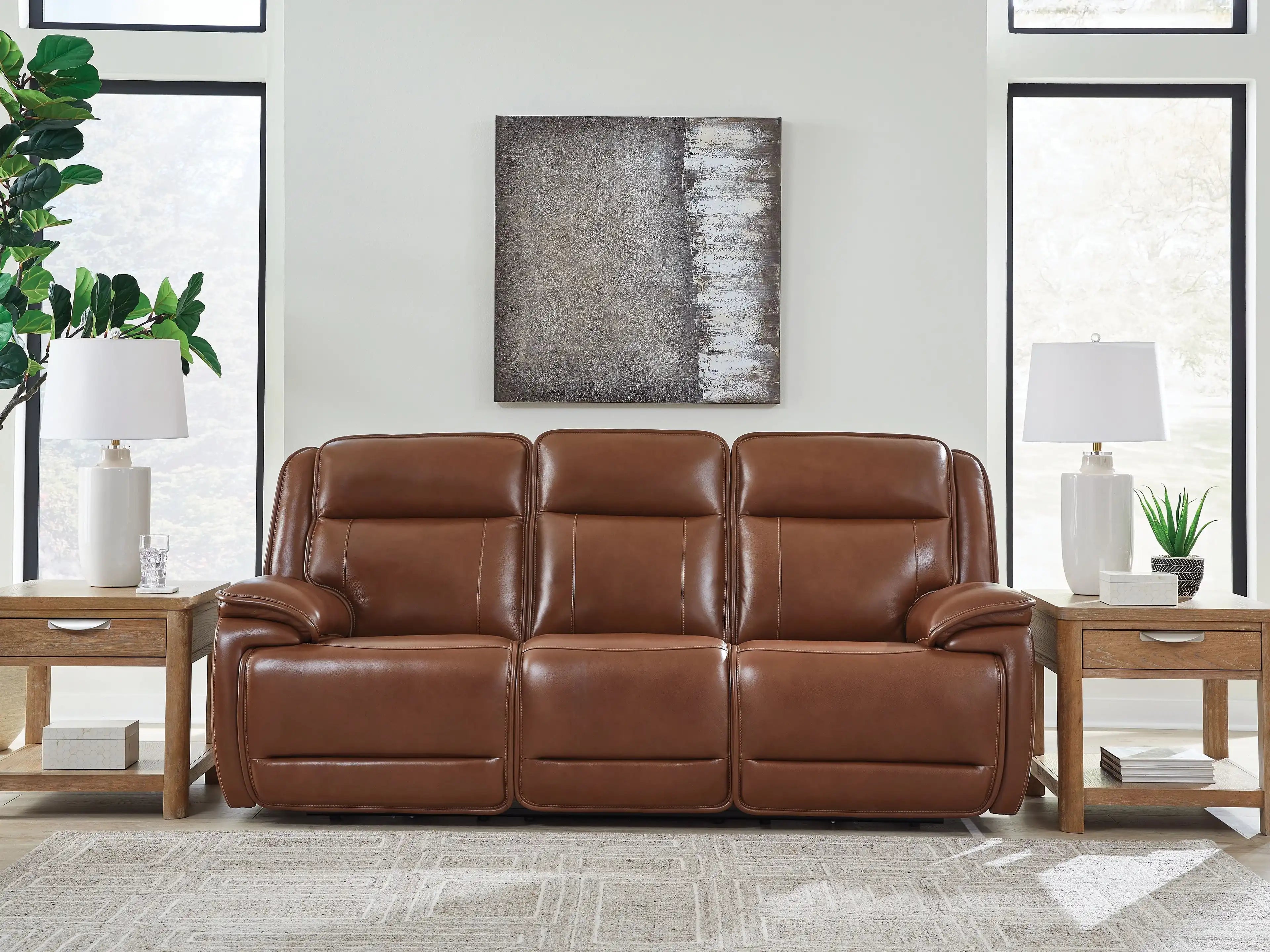 Healy Pier - Power Reclining Sofa / Adj Headrest - Chocolate - Best Buy Furniture