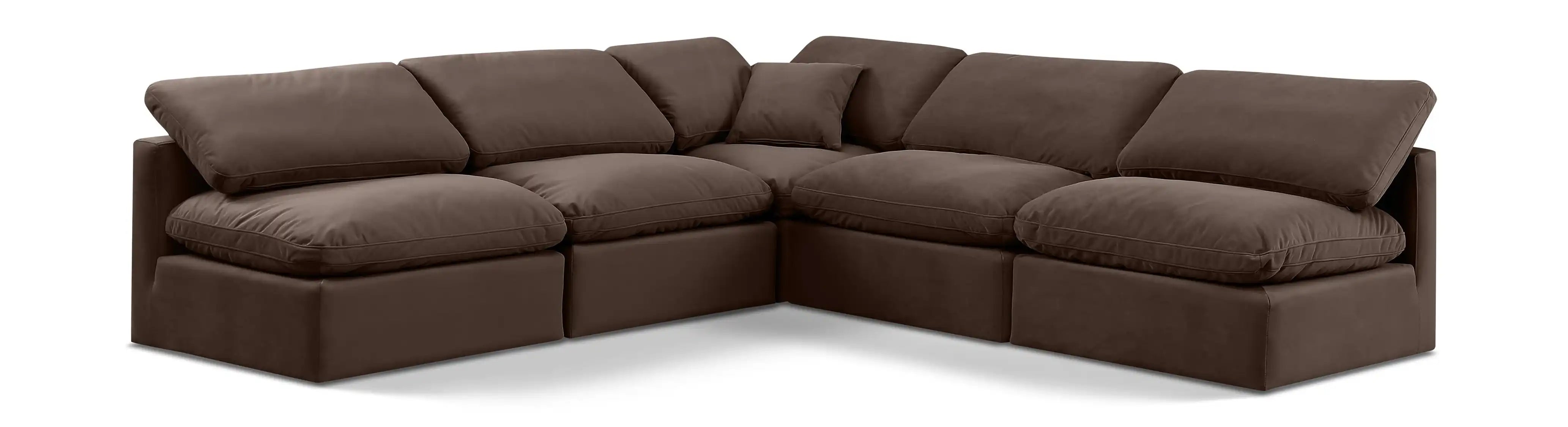 Indulge - Velvet 5 Piece Modular Corner Armless Sectional - Best Buy Furniture