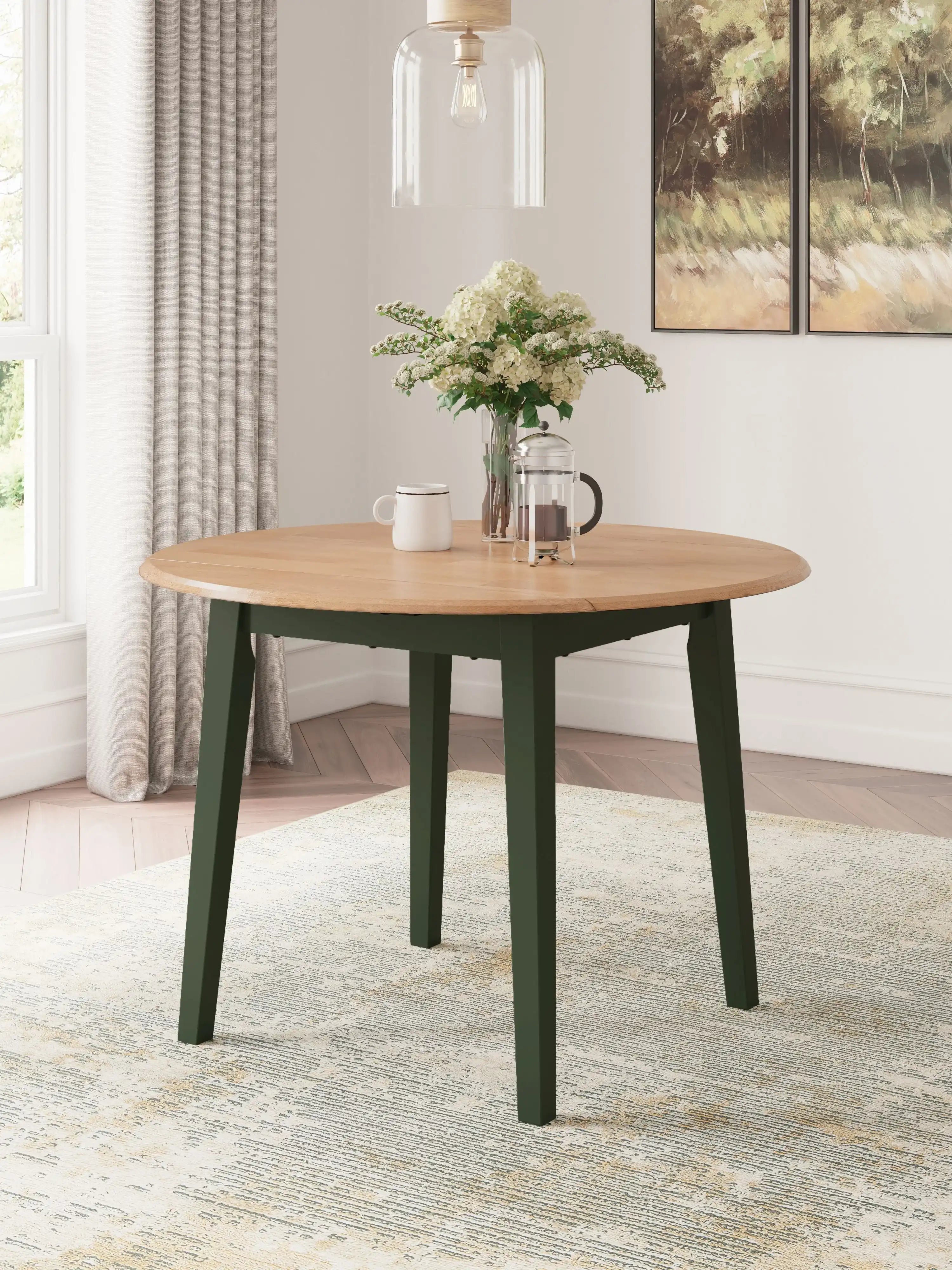 Gesthaven - Round Dining Room Drop Leaf Table - Best Buy Furniture
