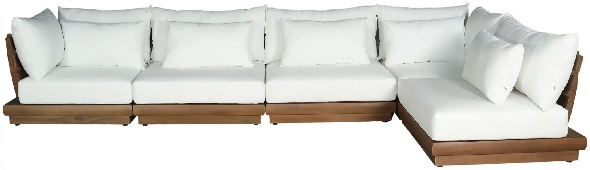 Mirella - 5 Piece Water Resistant Fabric Upholstered Outdoor Patio Modular Sectional