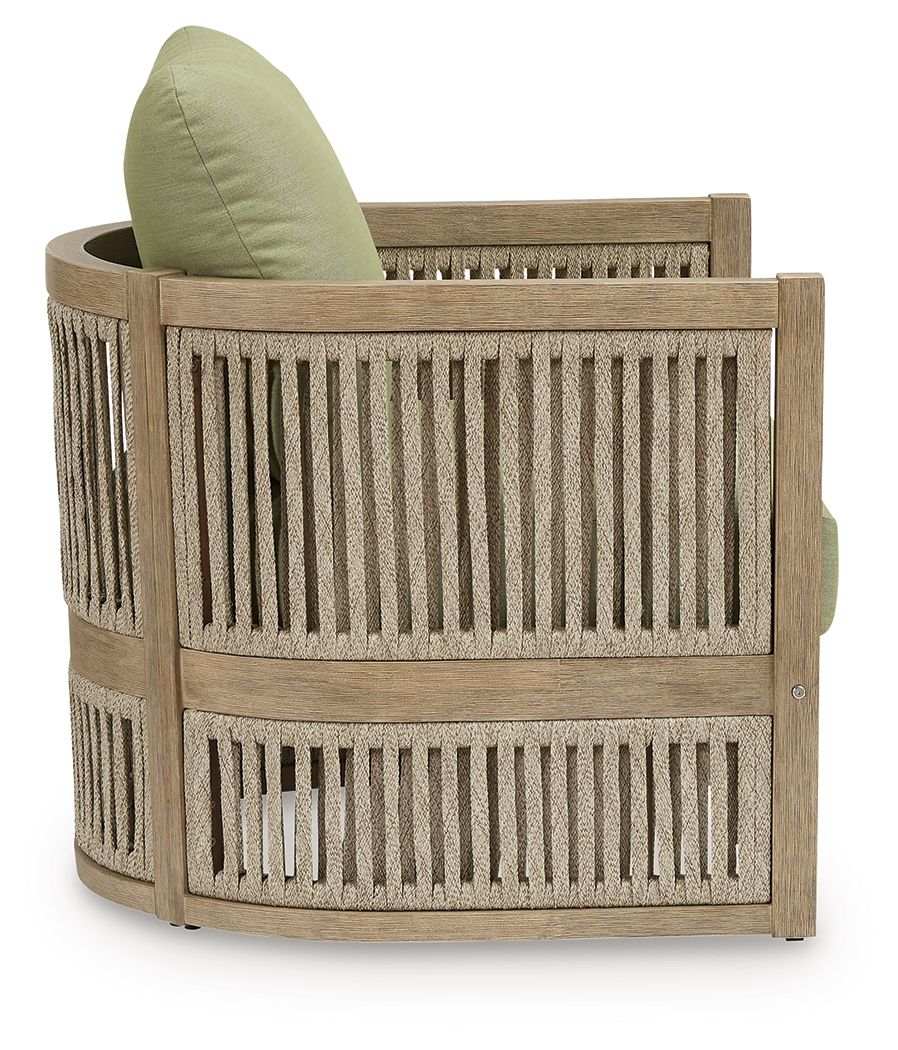 Serena Shores - Lounge Chair With Cushion (Set of 2) - Beige / Green - Best Buy Furniture
