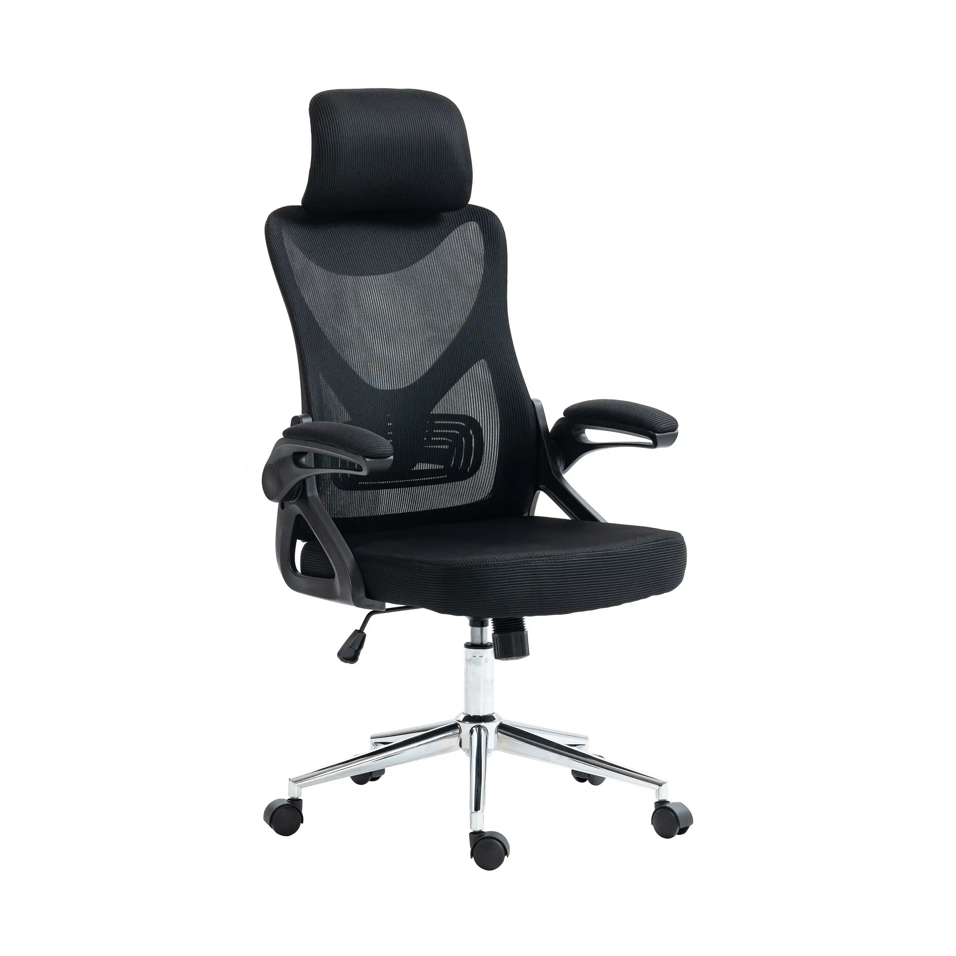 Techni Mobili Essential Ergonomic Office Chair with Headrest & Lumbar Support, Black - Best Buy Furniture
