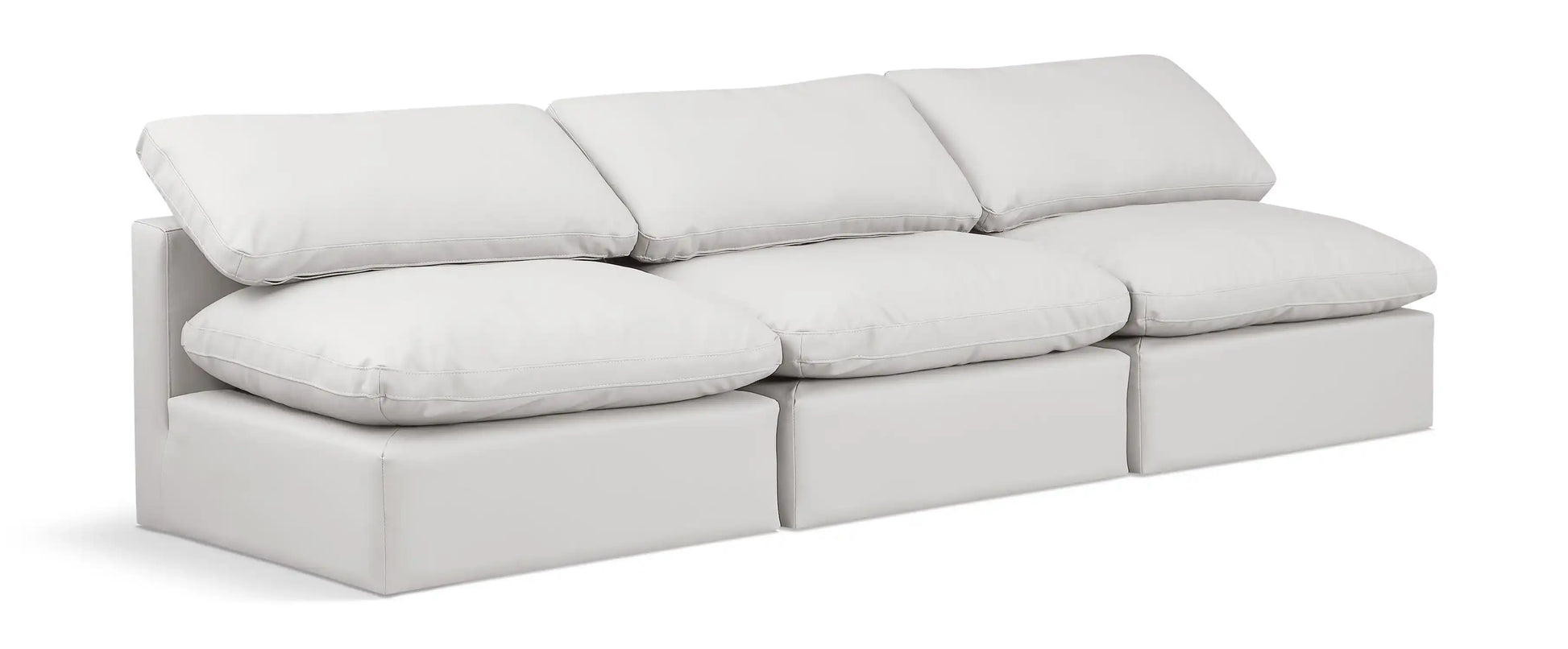 Indulge - Faux Leather 3 Seat Modular Armless Sofa - Best Buy Furniture