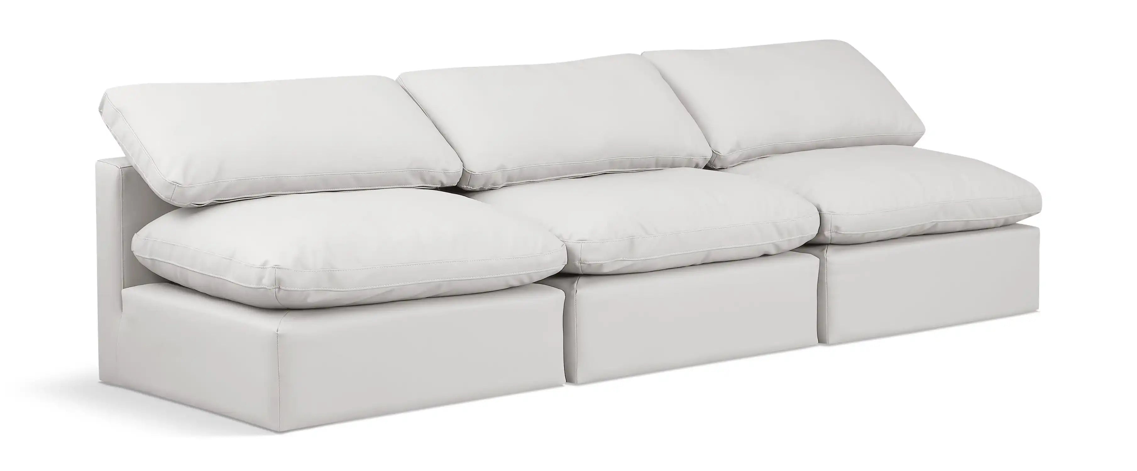 Indulge - Faux Leather 3 Seat Modular Armless Sofa - Best Buy Furniture