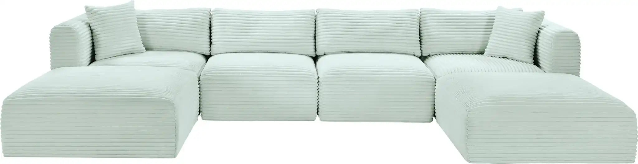 Shaggy - 6 Piece Modular Sectional With 2 Ottomans