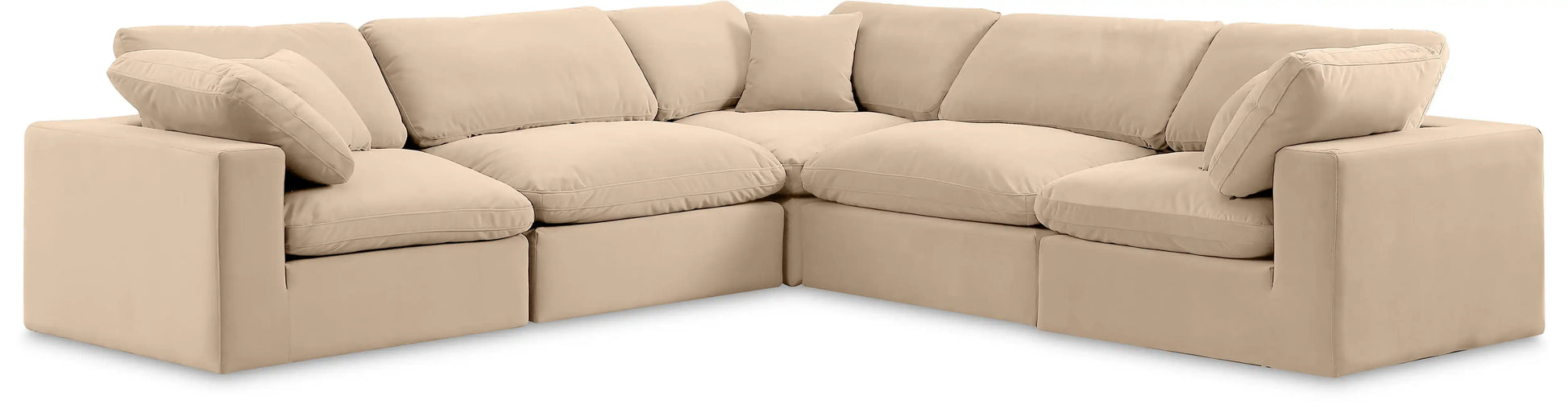 Comfy - 5 Piece Velvet Modular Corner Sectional - Best Buy Furniture