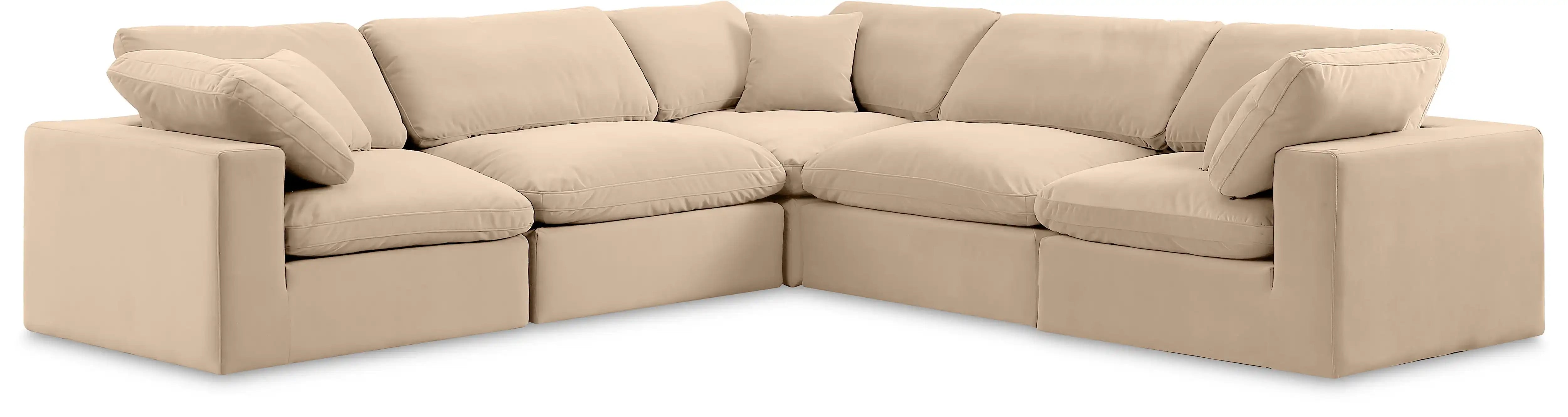 Comfy - 5 Piece Velvet Modular Corner Sectional - Best Buy Furniture