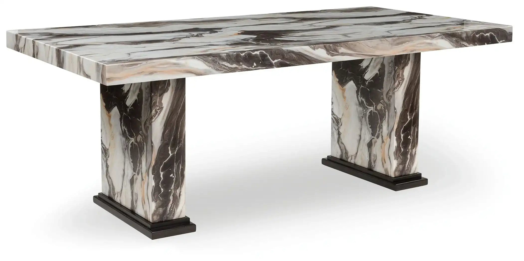Jeshina - Dining Table - Dark Brown / Beige - Best Buy Furniture