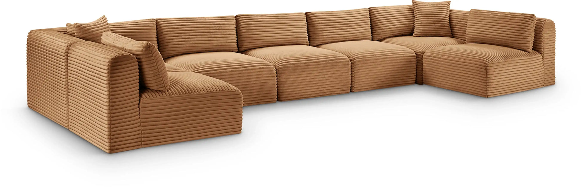 Shaggy - Fabric 7 Piece Modular U-Shaped Armless Sectional - Best Buy Furniture