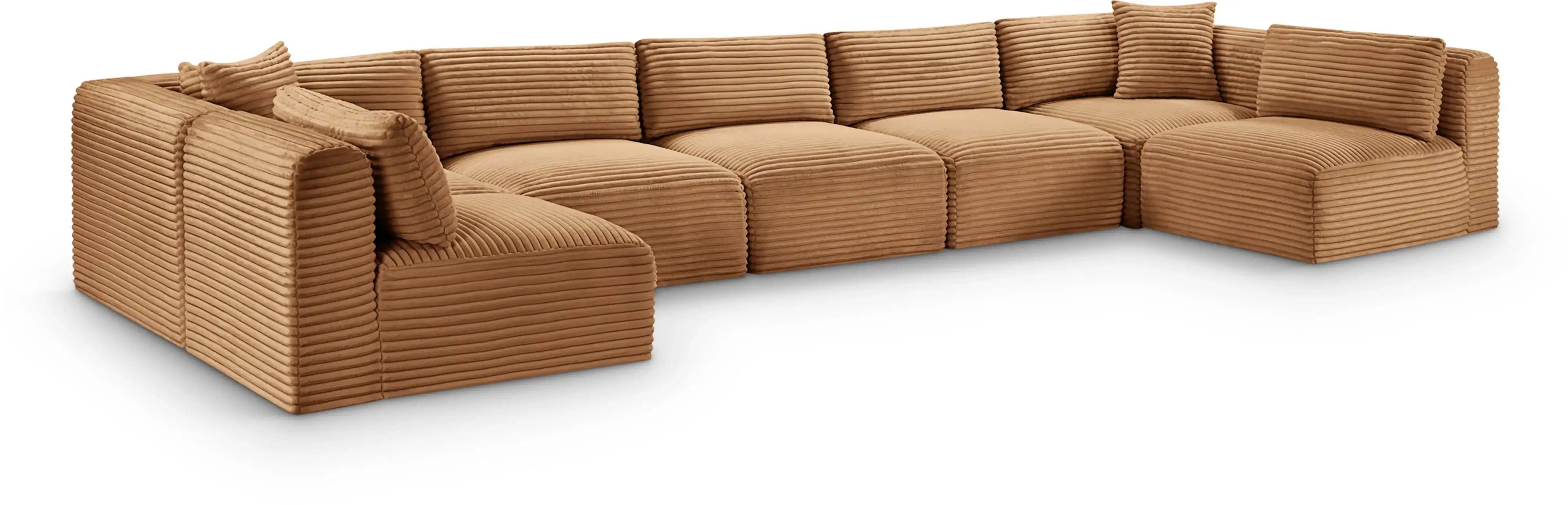 Shaggy - Fabric 7 Piece Modular U-Shaped Armless Sectional - Best Buy Furniture