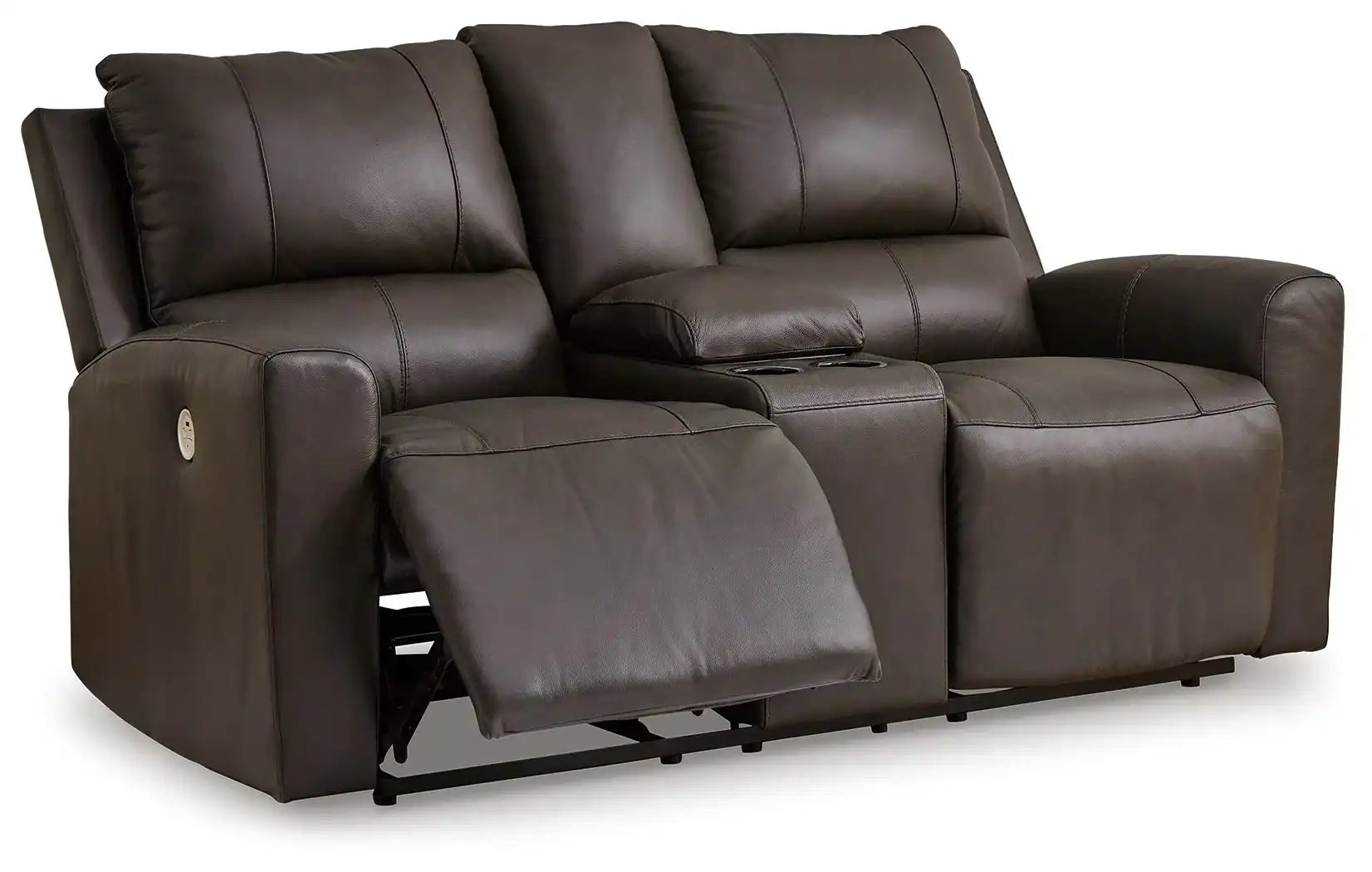 Boxmere - Dbl Power Reclining Loveseat with Console - Storm - Best Buy Furniture