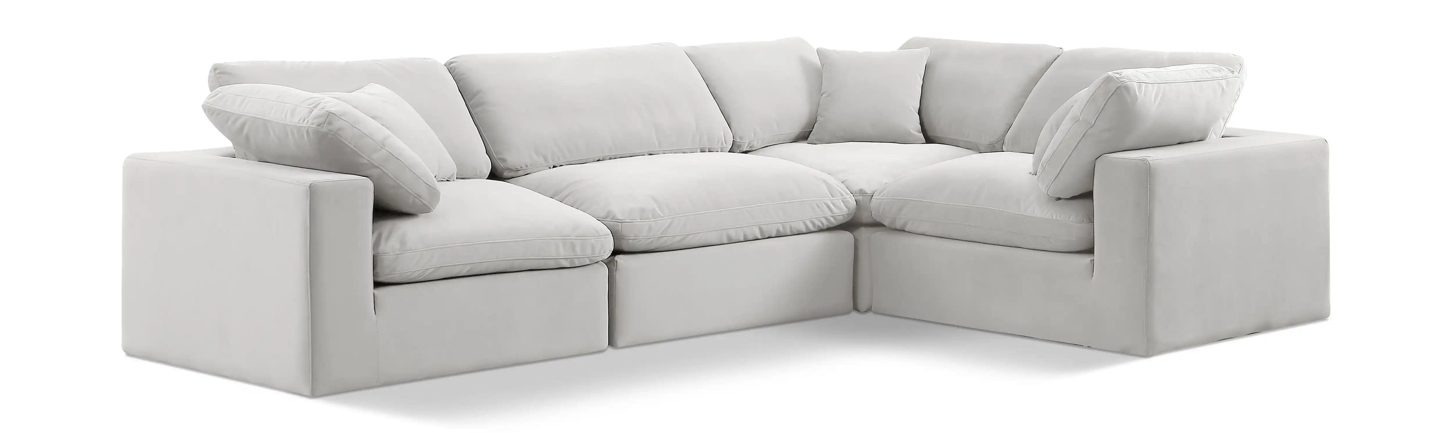 Comfy - 4 Piece Velvet Modular Sectional - Best Buy Furniture