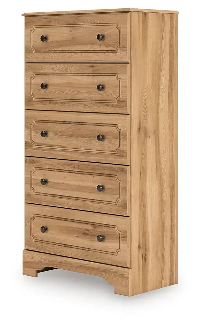 Aleaport - Five Drawer Chest - Warm Brown - Best Buy Furniture