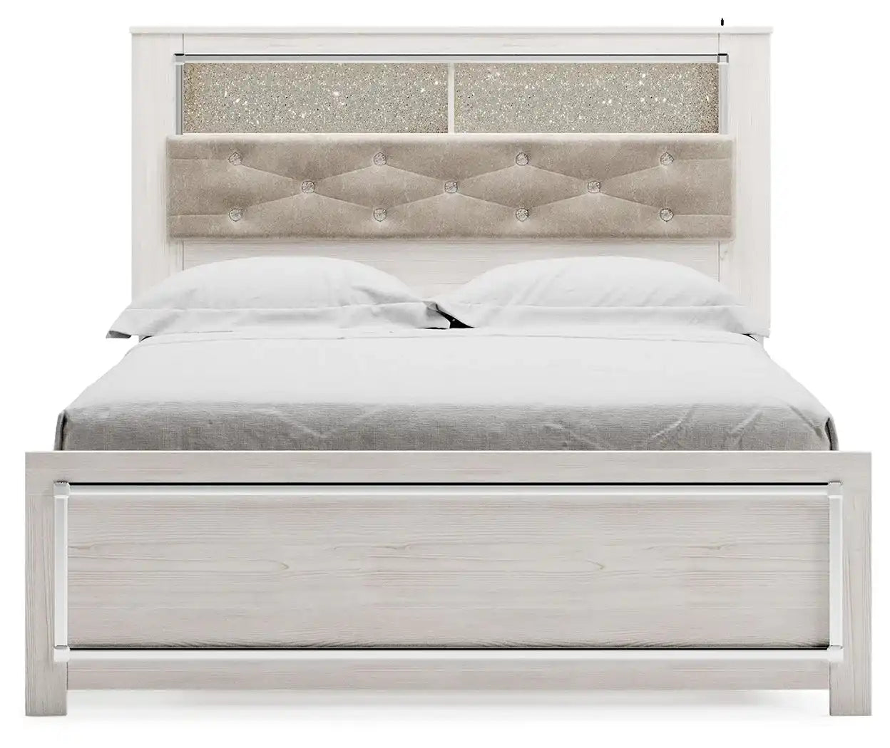 Altyra - Queen Panel Bookcase Bed With Roll Slats - White - Best Buy Furniture