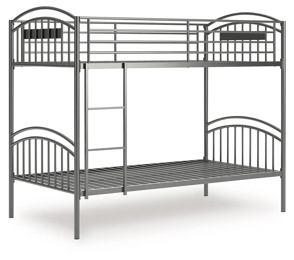 Lanceburg - Twin/Twin Bunk Bed With Ladder - Gray - Best Buy Furniture