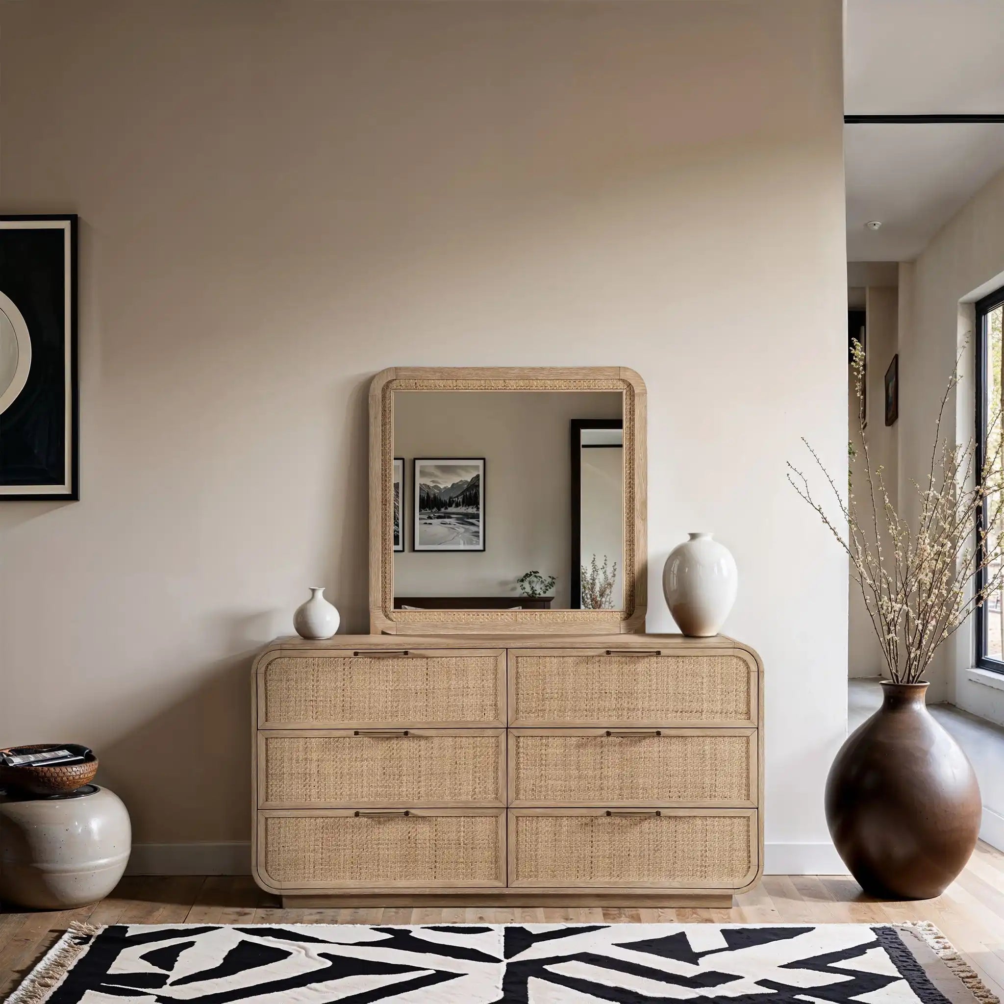 Windsor - Rubberwood Mirror - Natural