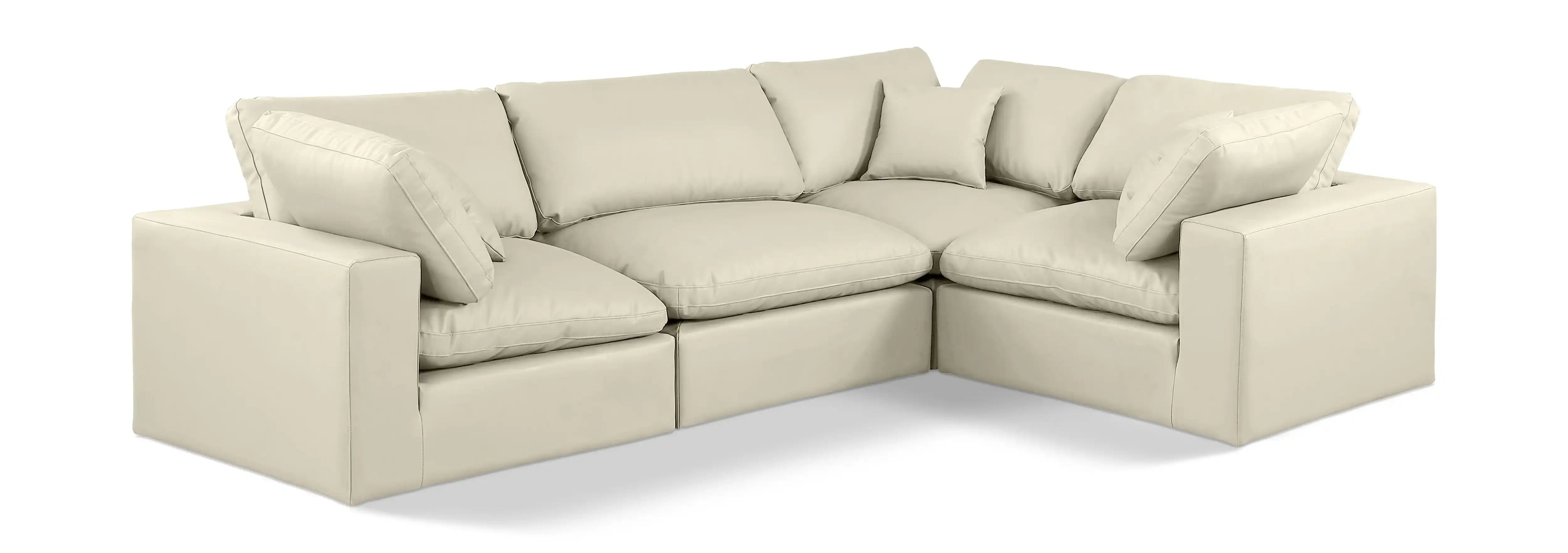 Comfy - 4 Piece Faux Leather Modular Sectional - Best Buy Furniture