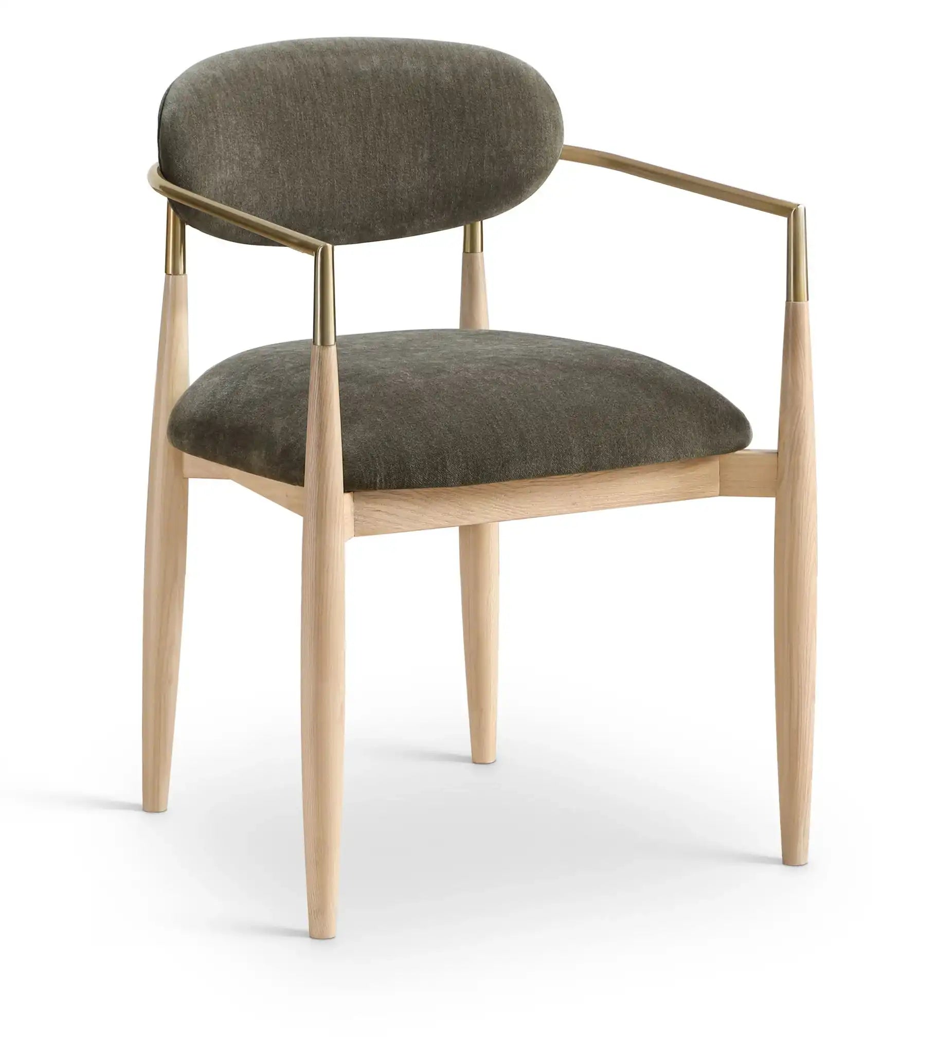 Riccio - Fabric Dining Arm Chair (Set of 2) - Natural Frame - Best Buy Furniture