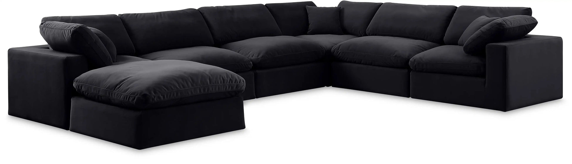 Comfy - 7 Piece Velvet Modular Sectional With Chaise - Best Buy Furniture