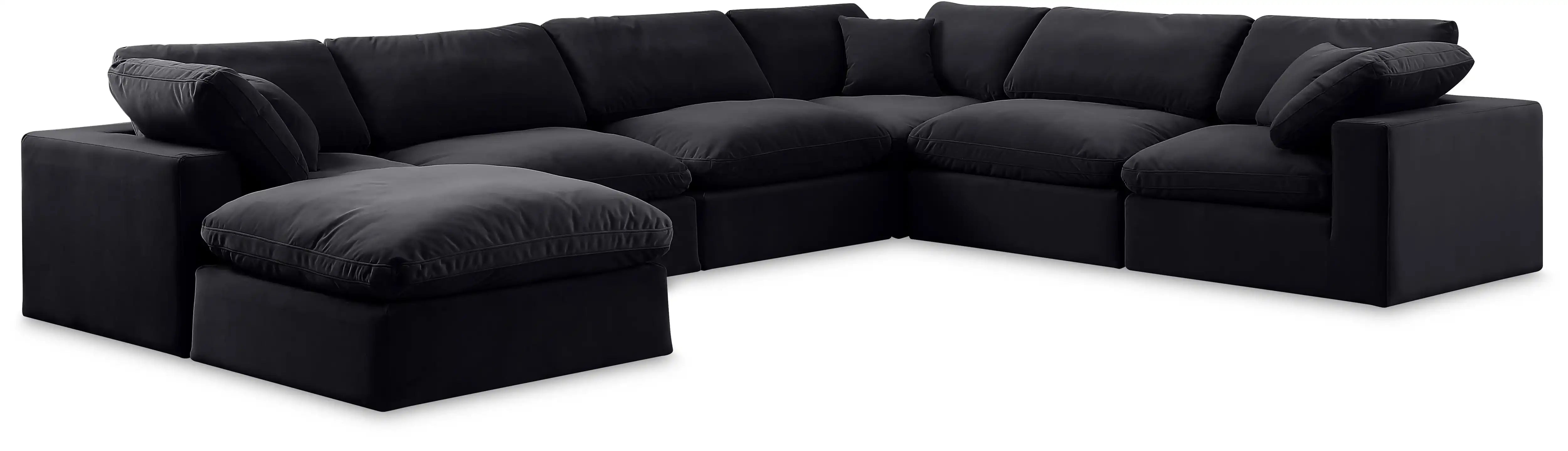 Comfy - 7 Piece Velvet Modular Sectional With Chaise - Best Buy Furniture