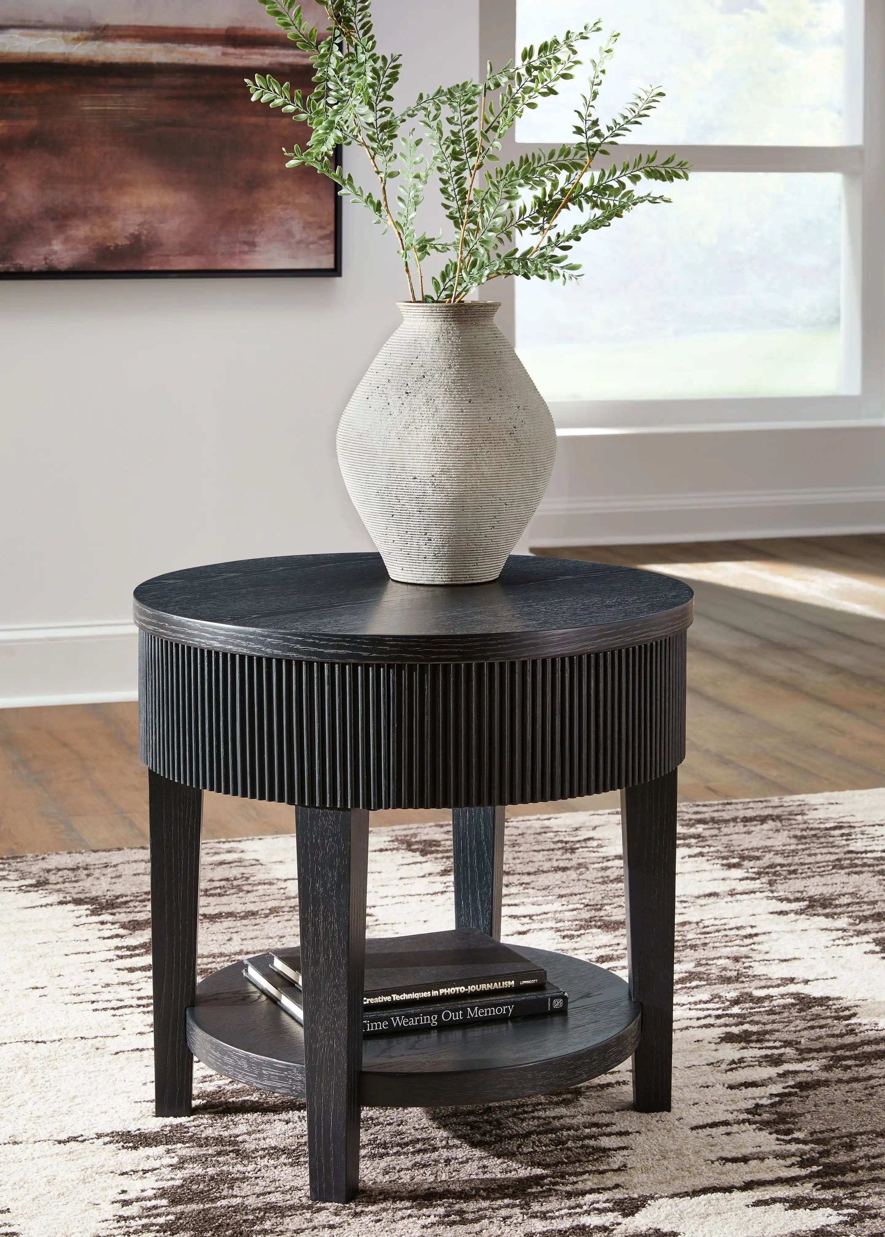 Marstream - Round End Table - Black - Best Buy Furniture