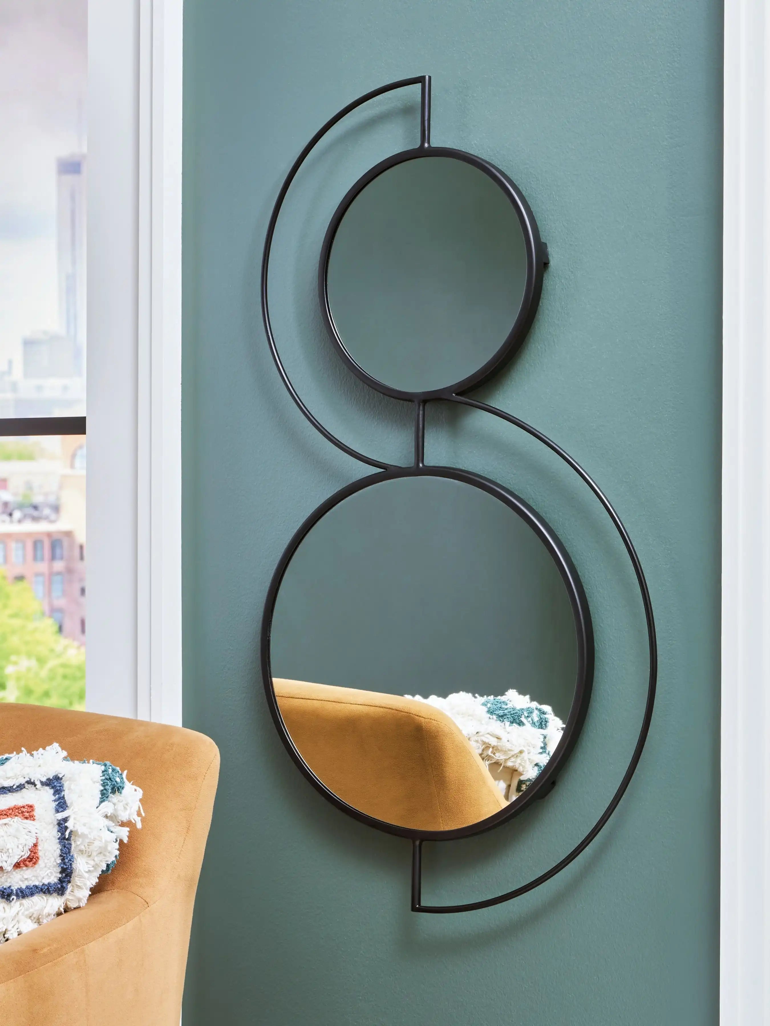 Shayham - Accent Mirror - Black - Best Buy Furniture