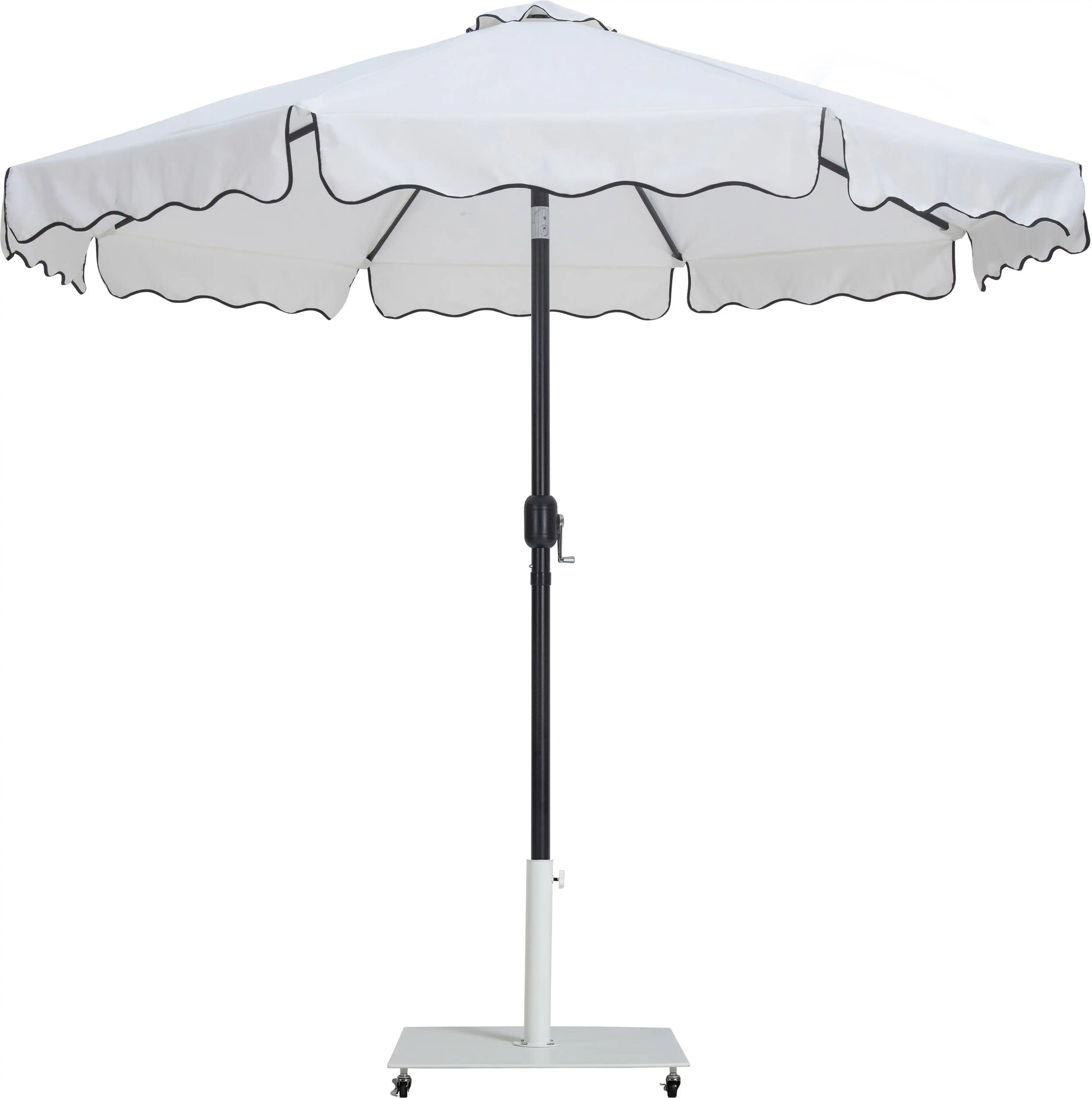 Amalfi - Aluminum Patio Umbrella - White Base / Black Pole - Best Buy Furniture