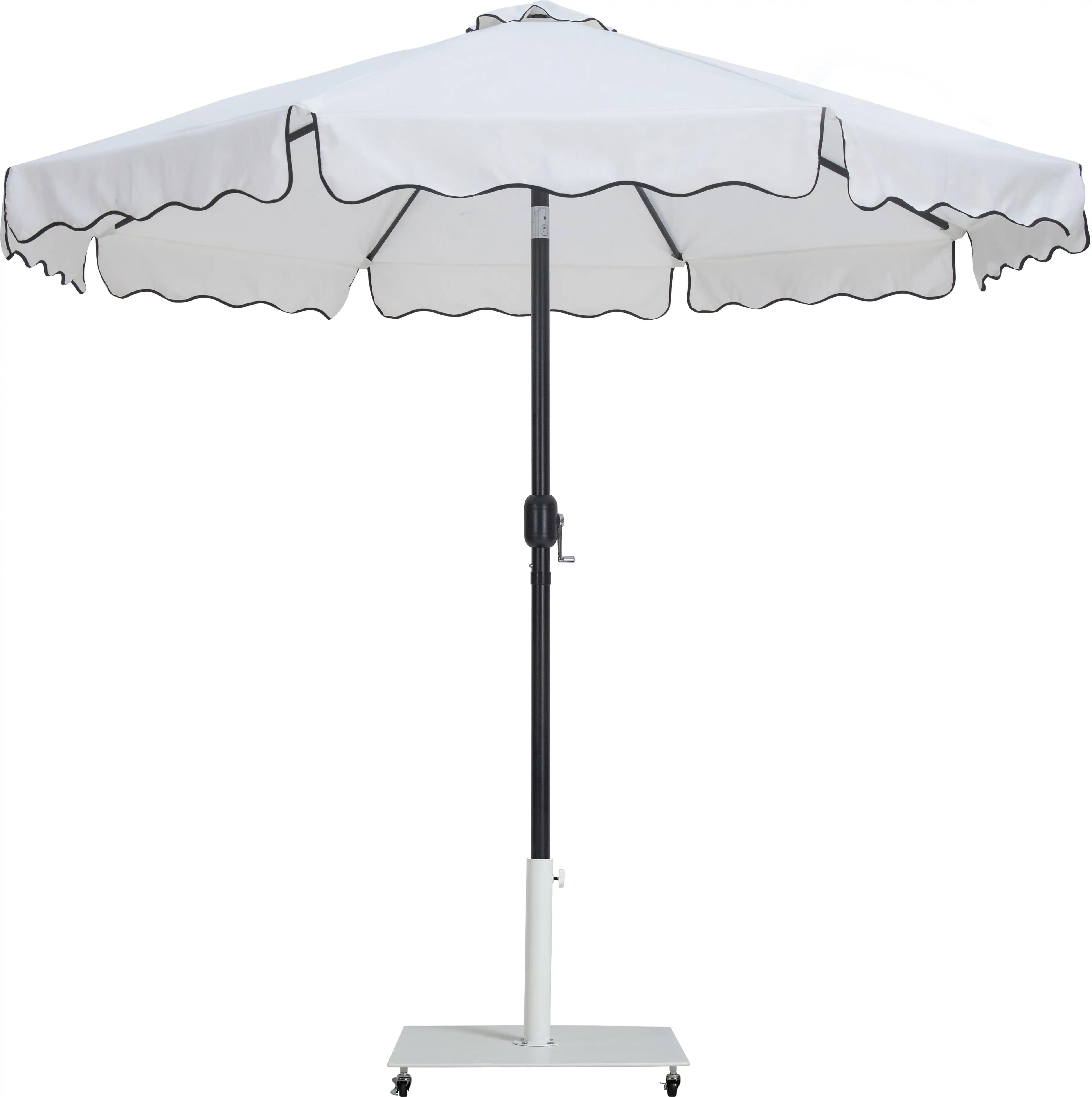 Amalfi - Aluminum Patio Umbrella - White Base / Black Pole - Best Buy Furniture