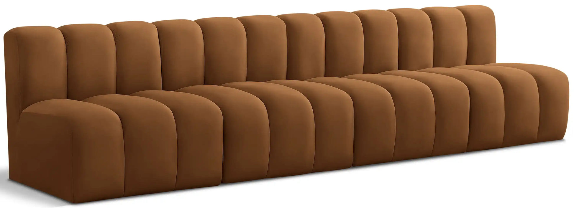 Arc - Velvet 4 Pieces Modular Sofa - Saddle - Best Buy Furniture