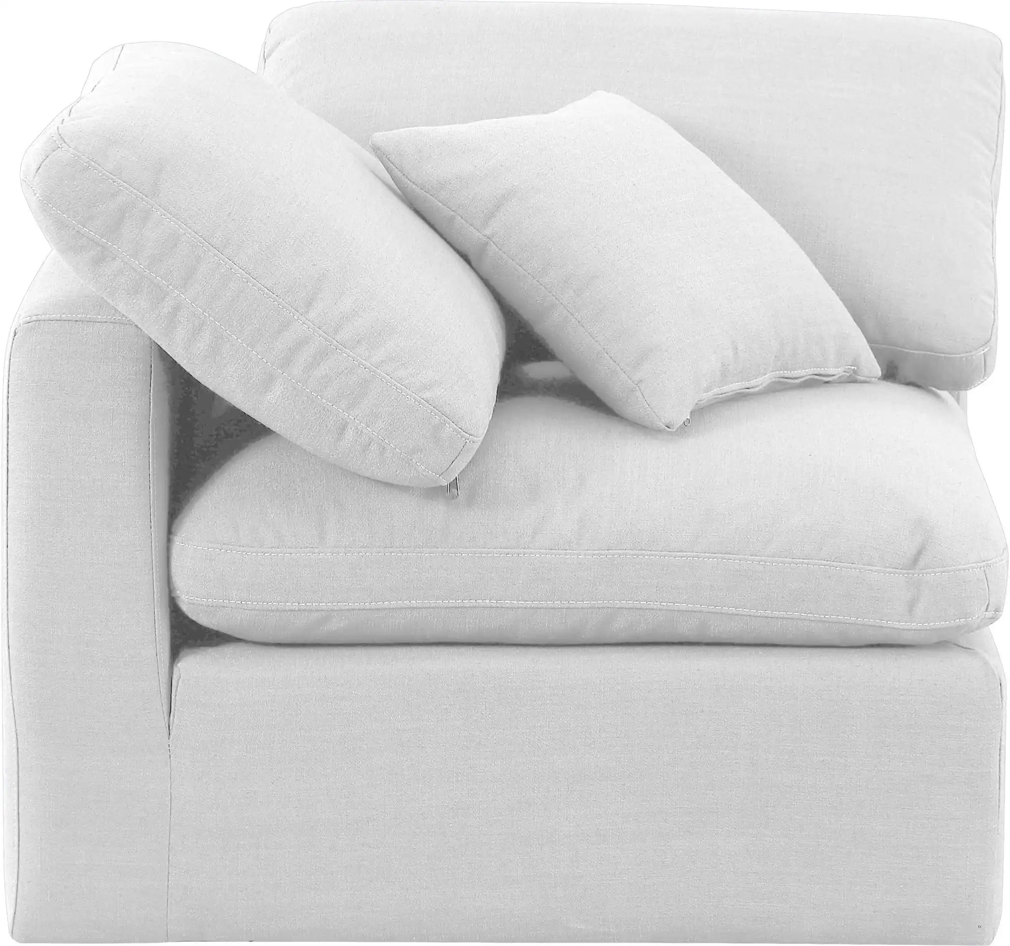 Indulge - Linen Corner Chair - White